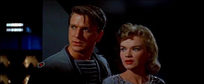 Leslie Nielsen and Anne Francis in The Forbidden Planet