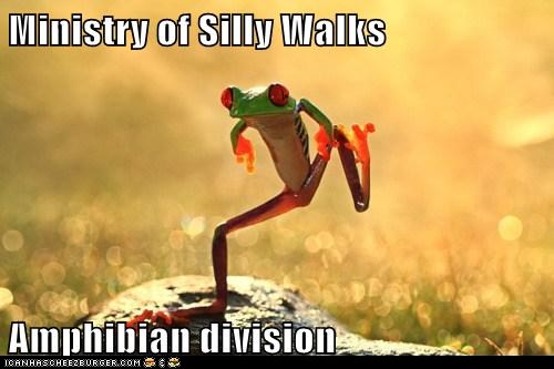 silly walks frog