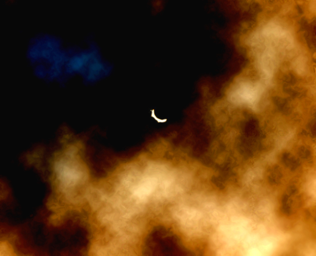 Solar eclipse with clouds