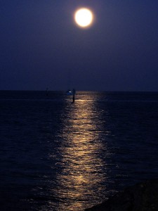 supermoon over water
