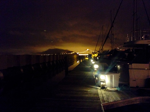 Looking towards the new Bay bridge from the marina